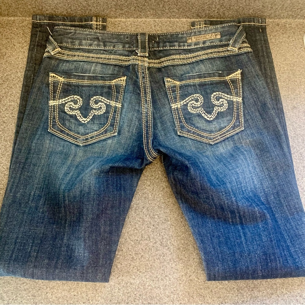 ReRock by Express Y2K low rise embellished pocket Jeans size 2 Short